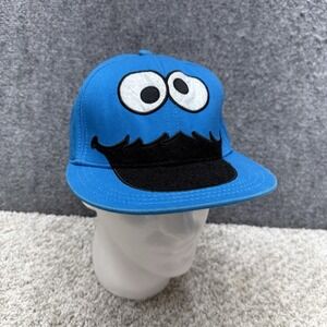 Sesame Street Cookie Monster fitted Hat Cap Size Medium Blue adult
